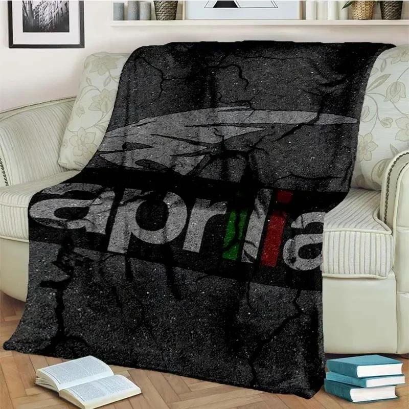 Aprilia motorcycle logo printed Flannel Blanket Fashion Warm Lightweight Living room Bedroom Sofa Bed For Picnic Blanket