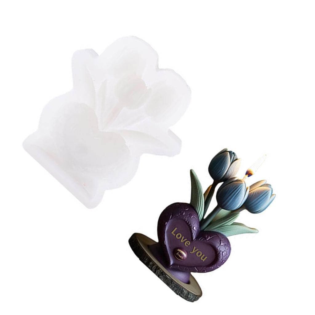 Flowers Scented Candle Molds Castings Molds Heart Tulip Silicone Moulds Epoxy Resin Molds Ornament Plasters Molds