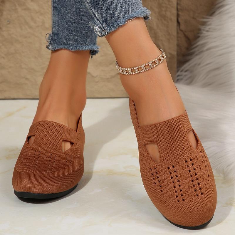 New Women's Shoes Mesh Light Breathable Slip on Casual Shoes Solid Color Versatile Low Help Flat Shoes Sneakers Zapatos De Mujer