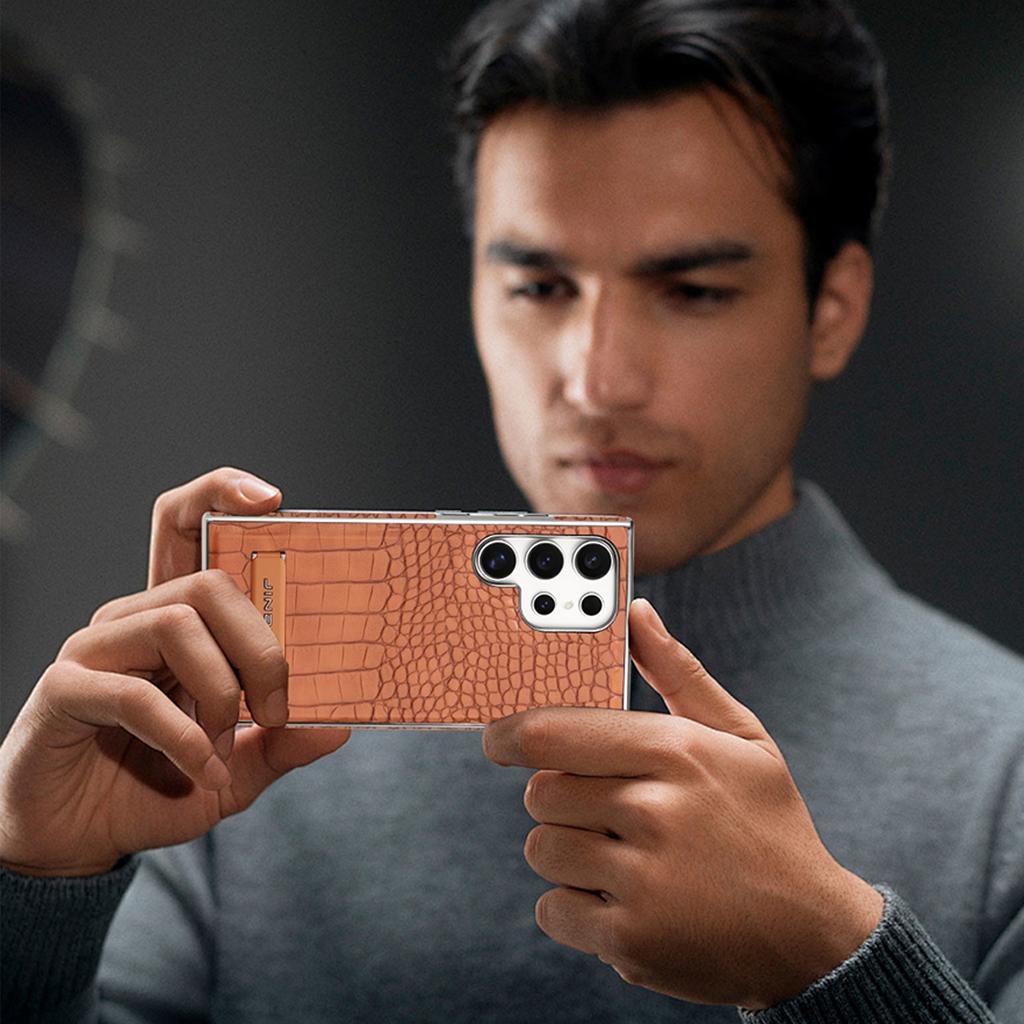 Boutique Crocodile Texture Leather Stand Case For Samsung Galaxy S25 Ultra S24+ Plus S23 Magnetic Cover Kickstand Premium