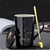 400ml 12 Constellation Mug with Lid Spoon Large Capacity Japanese Ceramic Water Cup Home Office Male and Female Couple