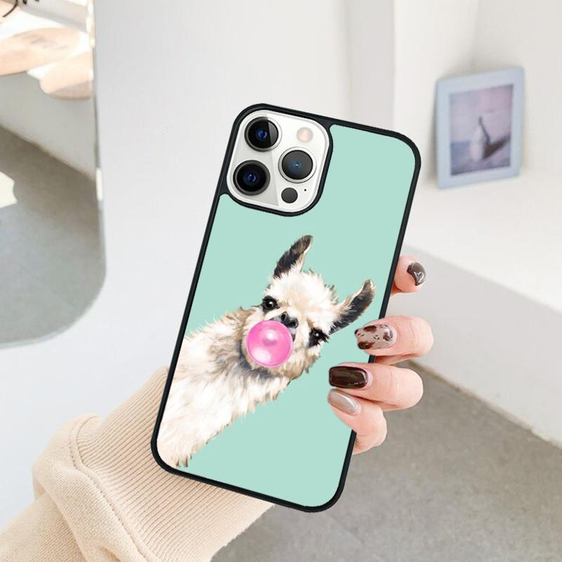 Llama Alpaca Pattern Phone Case For iPhone 17 Air 16 15 14 11 12 13 Pro MAX Plus Coque Cover Shell