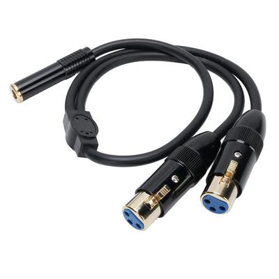 XLR To Inch Y Splitter Balanced XLR Female To Inch Female Supports Both Stereo and for Mixer Microphone Amplifier Keyboard Guitar 1/4 Cable, 1/4