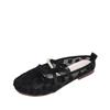 Women's Shoes Single Shoes Gentle Bow Summer Thin Mesh Breathable One Pedal Flat Lazy Maternity Shoes