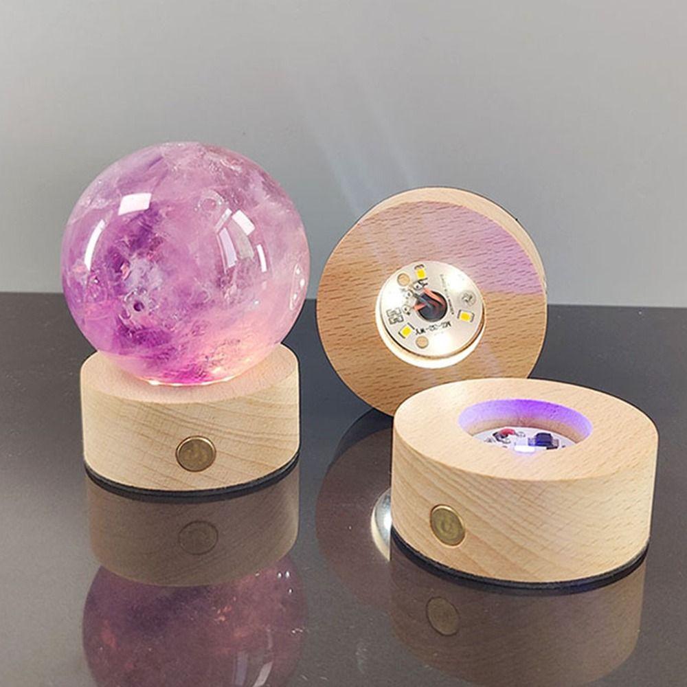 USB-betriebene Bastel-Nachtlampenbasis Heimdekoration LED-Licht Displayhalter Kristallkugelbasis