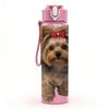 1PC Yorkie Puppy With Red Hair Bow 750ml Color Plastic Sports Water Bottle Leakproof Flip Straw Lid Suitable for Sports Office Home Use