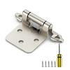 Pack Pairs Cabinet Door Hinges Kitchen Satin Nickel Semi-Concealed Face Mount Self-Closing Cabinet Hinges with Bumpers and Scre