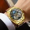 Binbang BINBOND Double Tourbillon Hollow Watch Men's Multifunctional Fashion Luminous Waterproof Quartz Watch