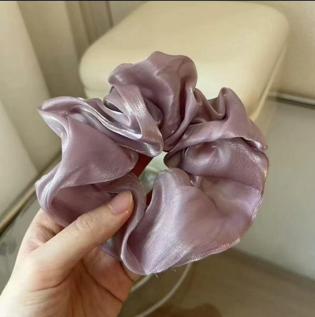 2025 New High-end Simple Bow Satin Large Intestine Ring Headdress Bridal Hair Ring Women's Temperament Accessories