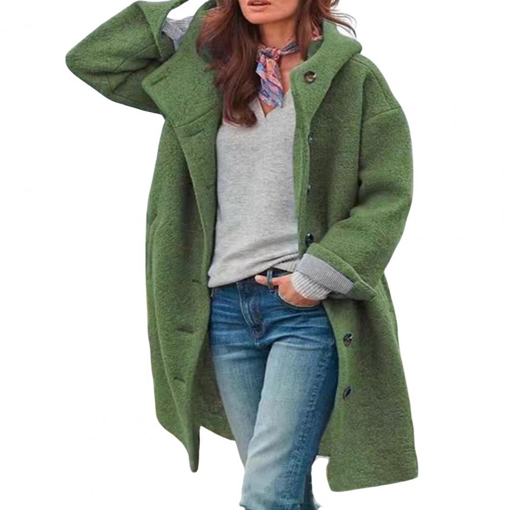 Autumn Women's Windbreaker Jacket Stylish Hooded Women's Overcoat with Pockets Long Sleeves Windproof Design for Fall Winter for Daily
