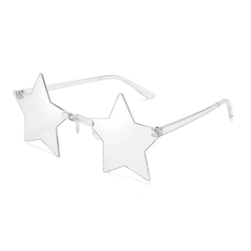 Star Shape Sun Eyeglasses Ultra Light Funny Pentagram Candy Colors Eyewear Decoration Party Rimless Sunglasses UV400 Gafas De Sol