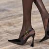 New Women's Baoto Sandals Pointed Back Empty Single Shoe Lacquer Leather Sexy High Heels Black Ladies Slim Heel Shoes Zapatos