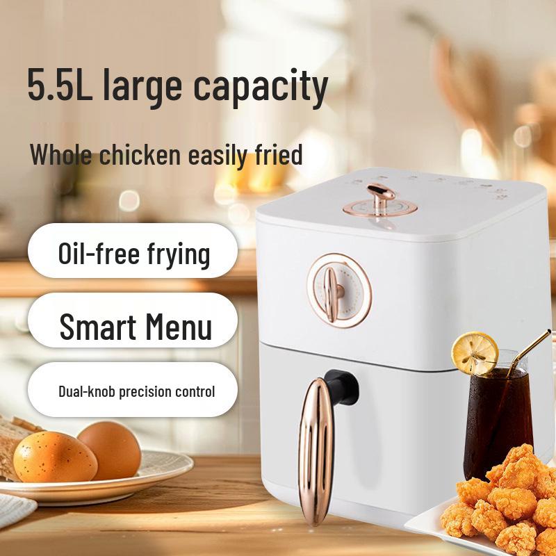 

Механическая аэрофритюрница большой вместимости 5 л с шампурами без переворачивания и интеллектуальным контролем температуры для 5 человек белый