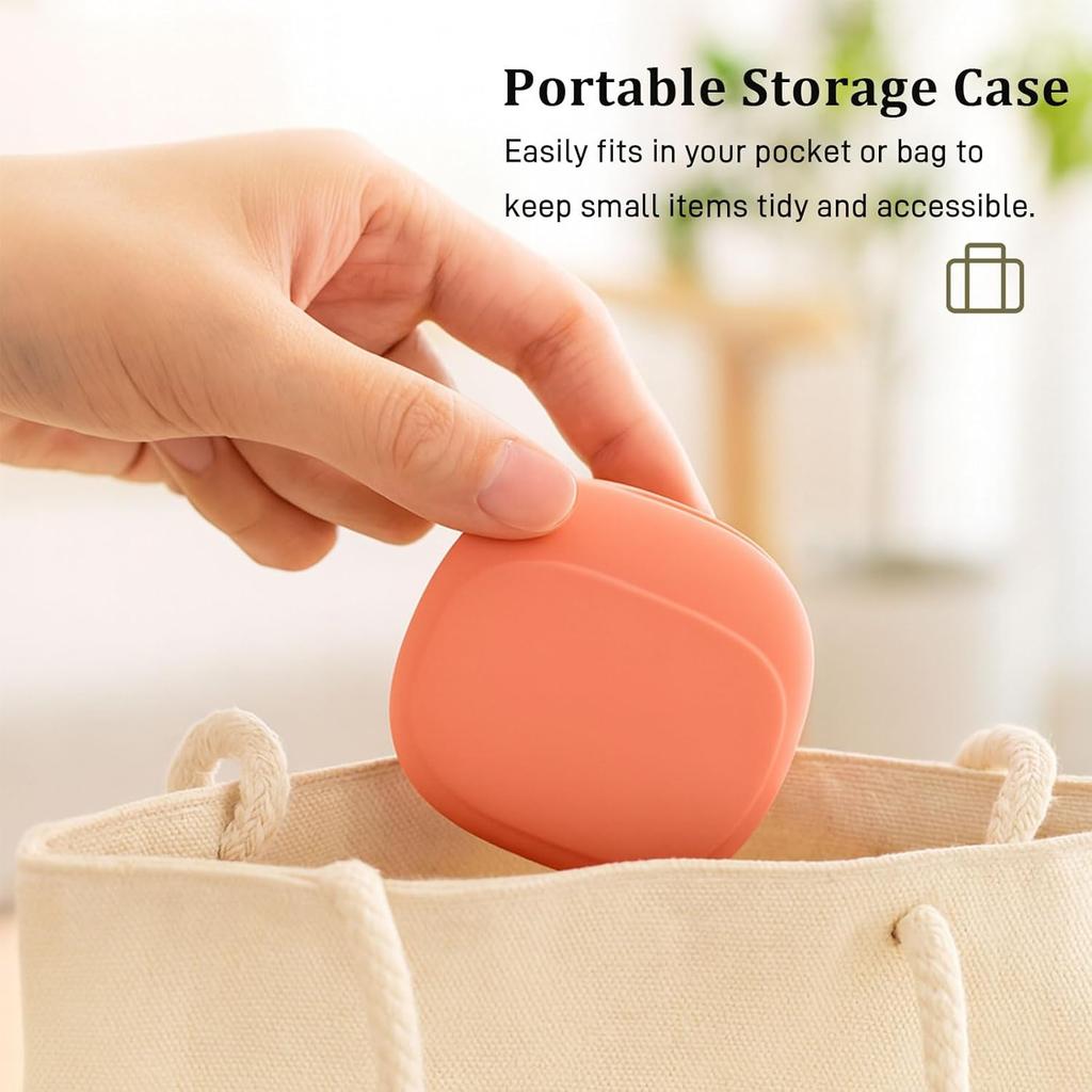 2/5PCS Soft Silicone Headphone Organizer Tangle-Free Earbud Cable Case Mini Shockproof Pouch for Keys USB Cords Travel Essential