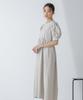 Nano Universe Hoshi Reina Tuck Sleeve Taslan Maxi Size Light Beige Dress, S,