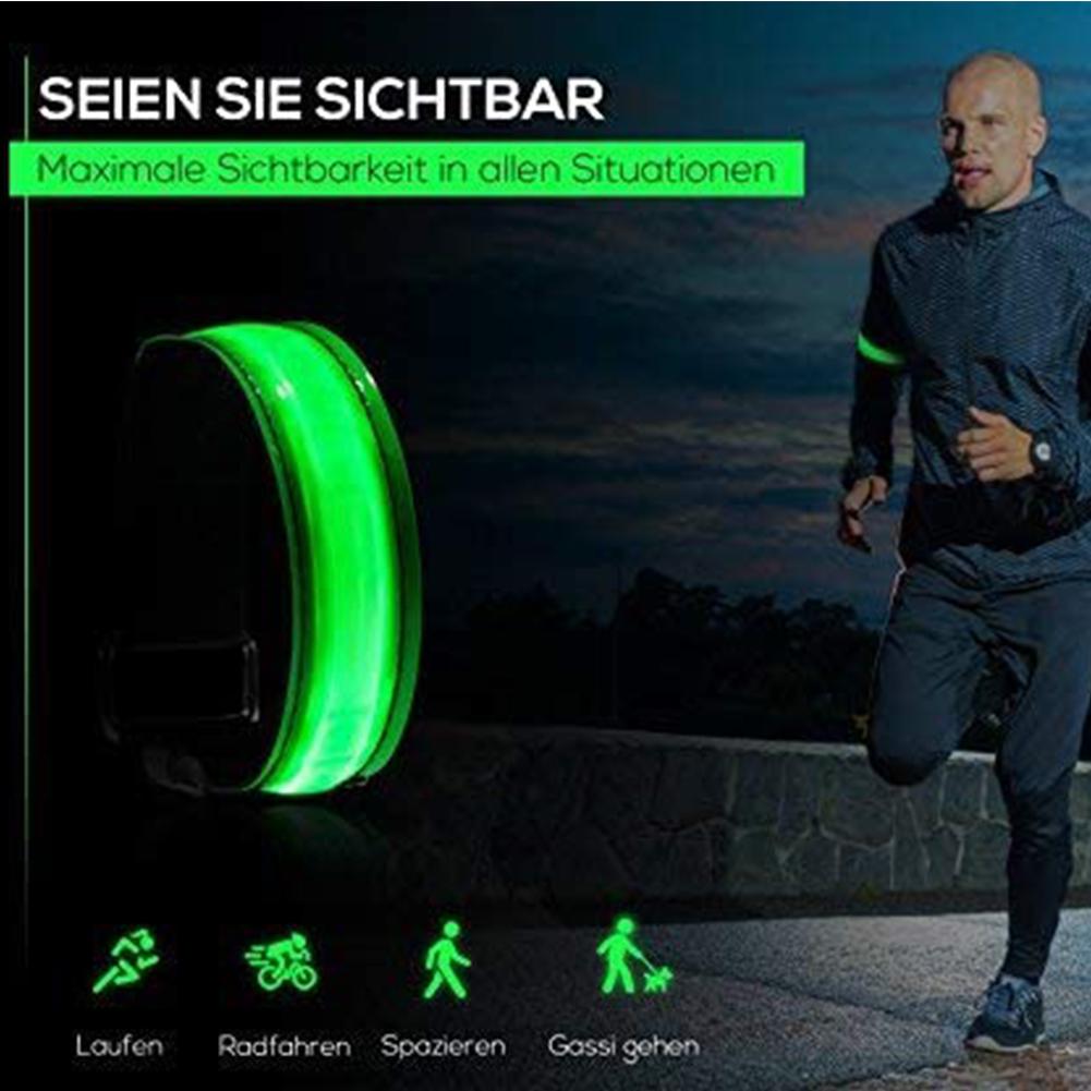 USB LED Luminous Night Running Cycling Armband Bracelet Night Glow Reflective Safety Belt Outdoor Sports Fluorescent Arm Band