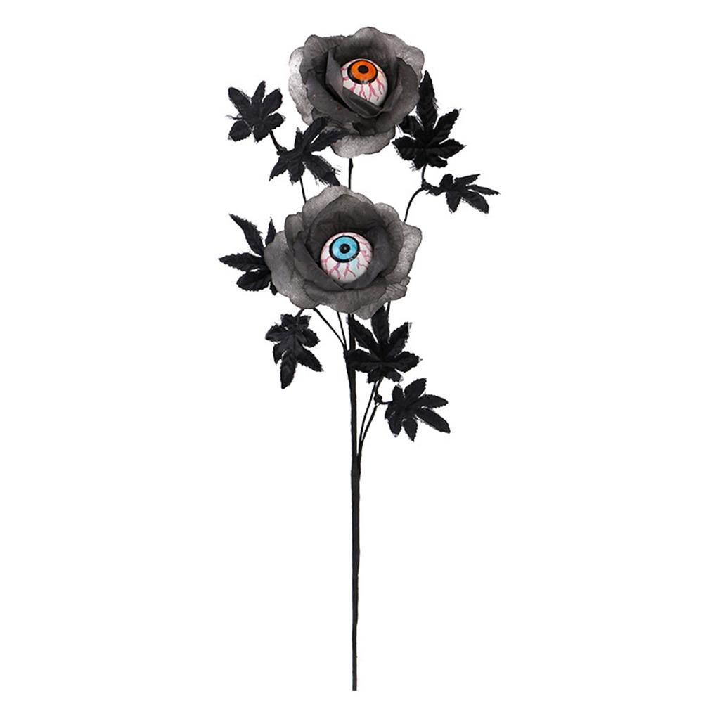 Black Halloween Decorations DIY Accessories Artificial Pumpkin Maple Branches Props Halloween Halloween Pumpkin Flower Stem