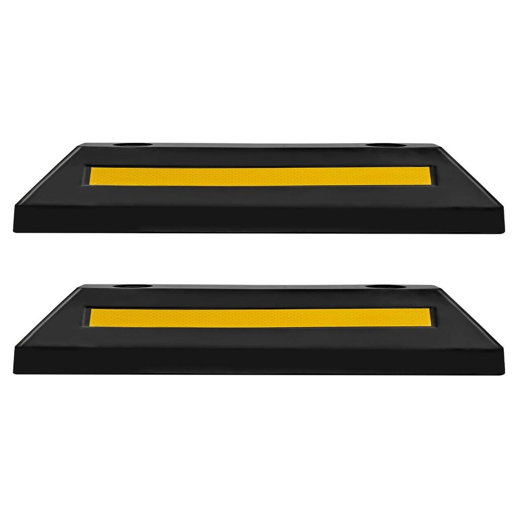 Parking Stopper, 548 Mm 2 Pcs Heavy Duty Parking Aid for Garage, Rubber Curb Garage Floor Stopper with Reflective Strips, Aid Gadgets for Cars Vans