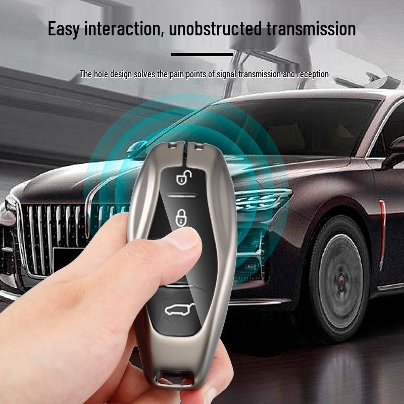 2023 Hongqi H5 Key Case for Models: HS5, H9, HQ9, HS7, H7 - Men's Classic Design
