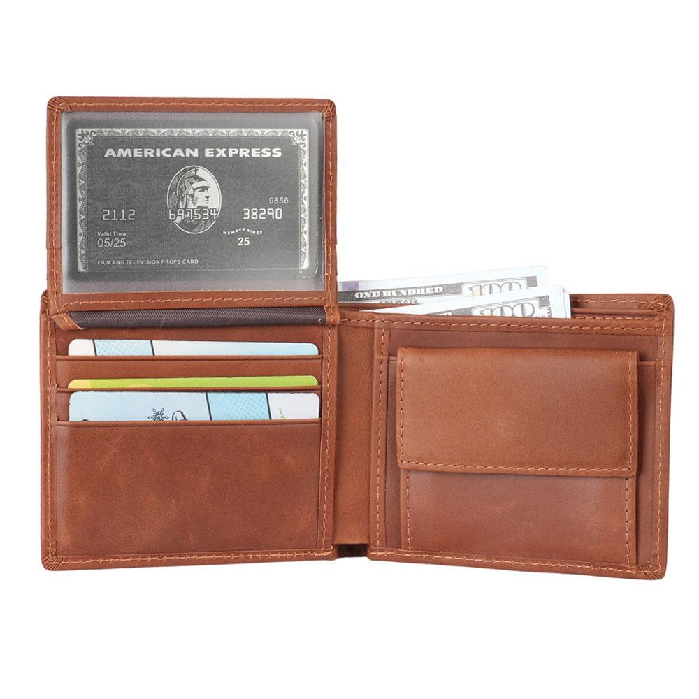 

Кожаные мужские кошельки с карманом для монет, винтажный мужской кошелек, RFID-блокировка, кошелек из натуральной кожи для мужчин, держатели для карт кофейный