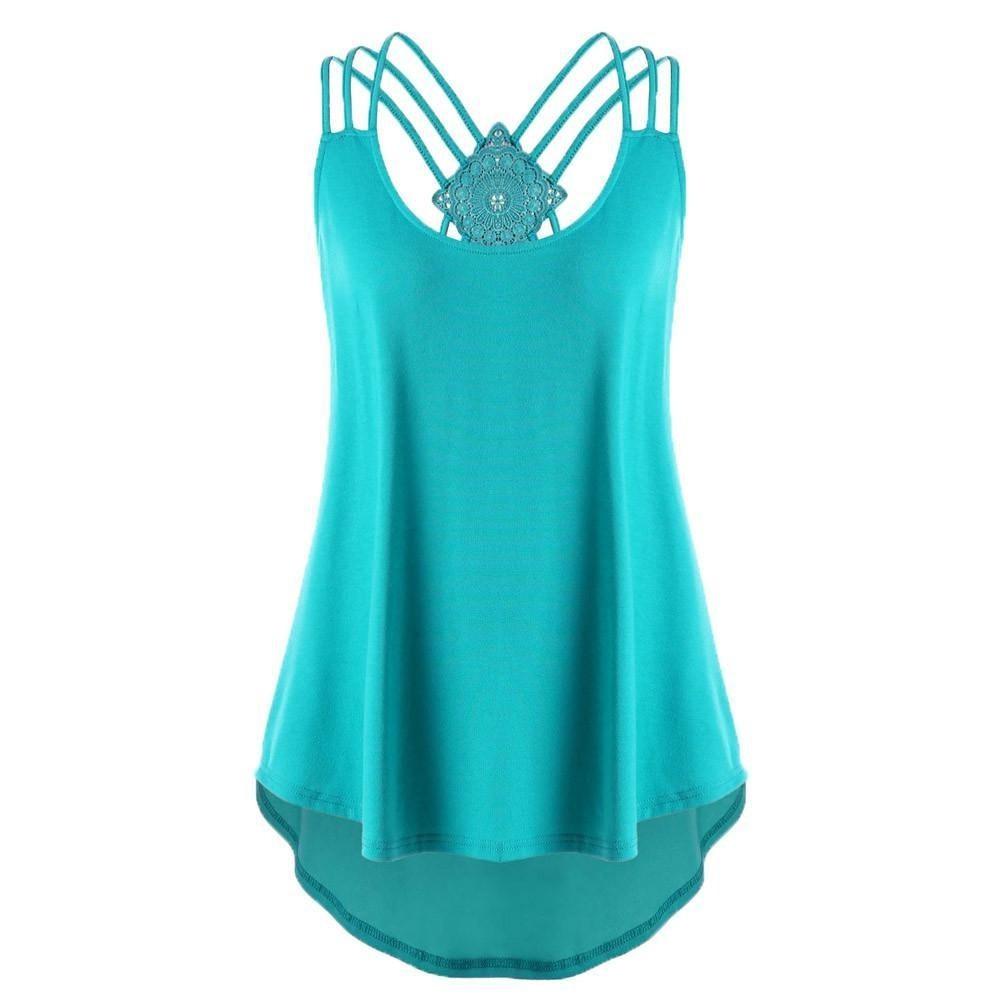 Premium Quality Ladies' Bandages Sleeveless Vest Top High Low Tank For Effortless Style