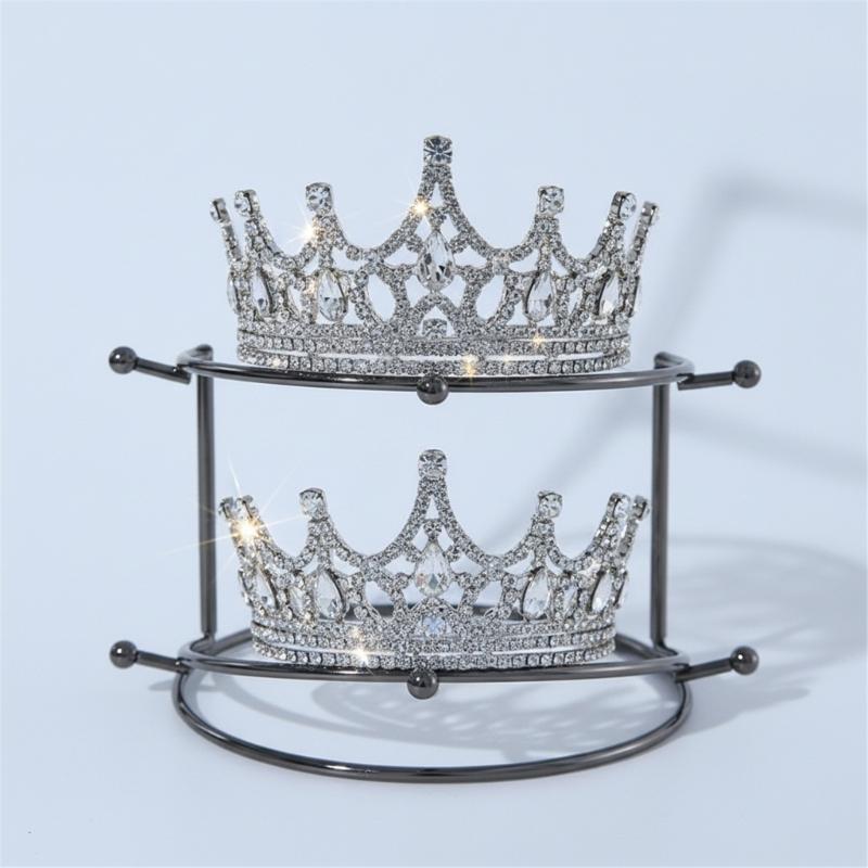 Elegant Detachable Crown Display Stand Sturdy Stainless Steel Frame Suitable for Secure Jewelry Exhibition Presentations