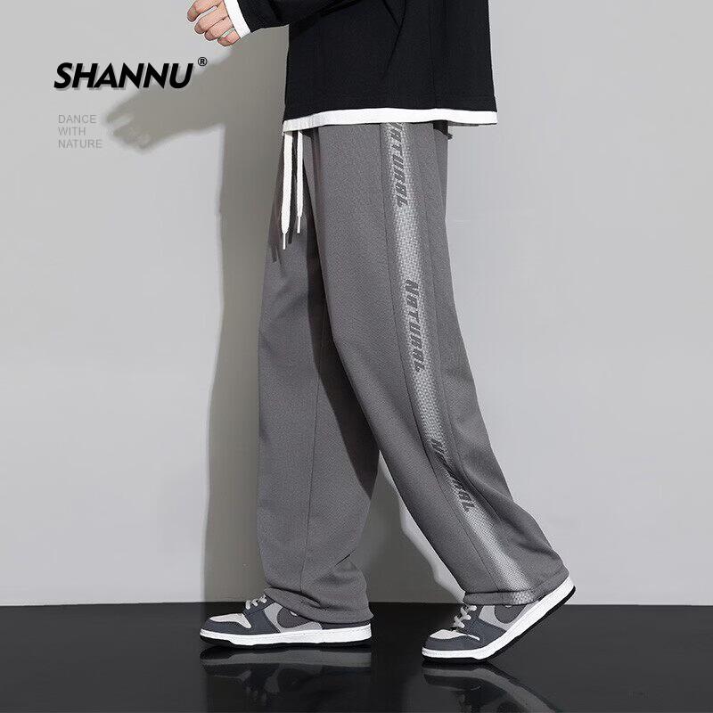 SHANNU Men s Loose Fit Straight Leg Wide Leg Trousers 4XL