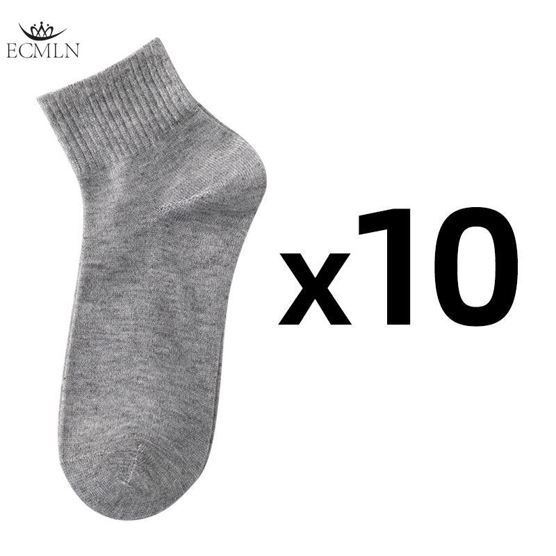 

Недорогие мужские носки средней длины на весну и лето, универсальные, черные, белые, серые, однотонные, спортивные, впитывающие пот и дышащие, повседневные спортивные носки 10 pairs серый