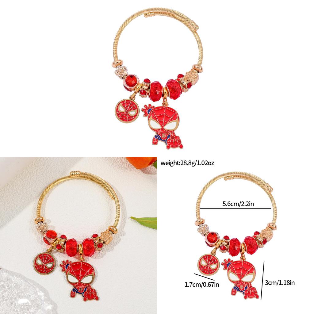 Spider Man Wristband Jewelry For Women With Alloy Pendant For Travel Gifts