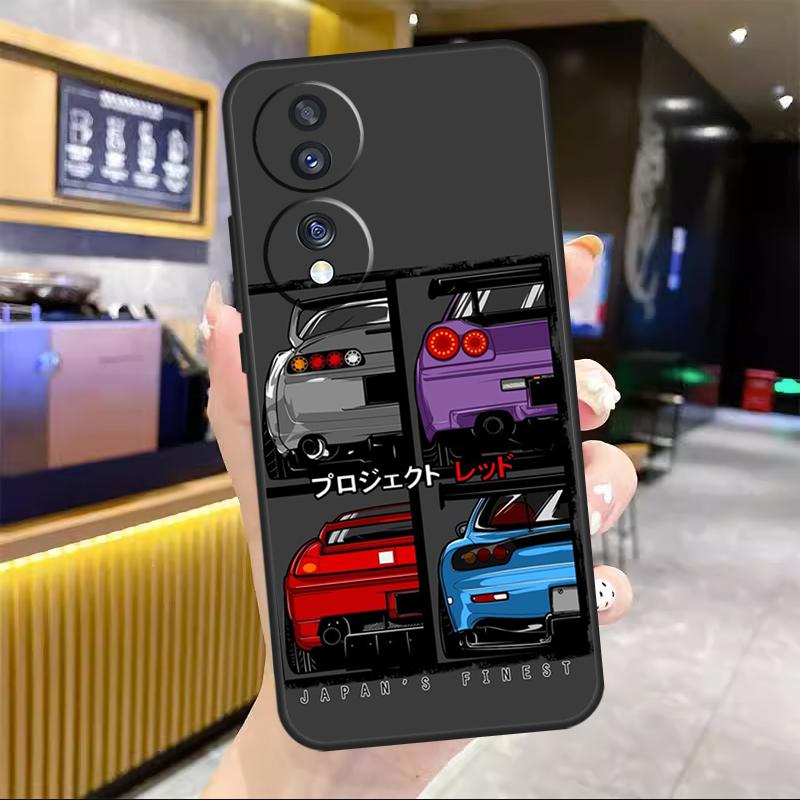 Japan JDM Sports Car Comic For Honor Magic 8 7 6 5 Lite Case For Honor 200 400 Pro 50 70 90 X8c X8b X9a X9b X9c Win RT
