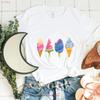 Pastel Ice Cream T Shirt Watercolor Watermelon Summer Apparel Popsicle Pop Soft Serve Cone Dessert Lover Vintage Homme