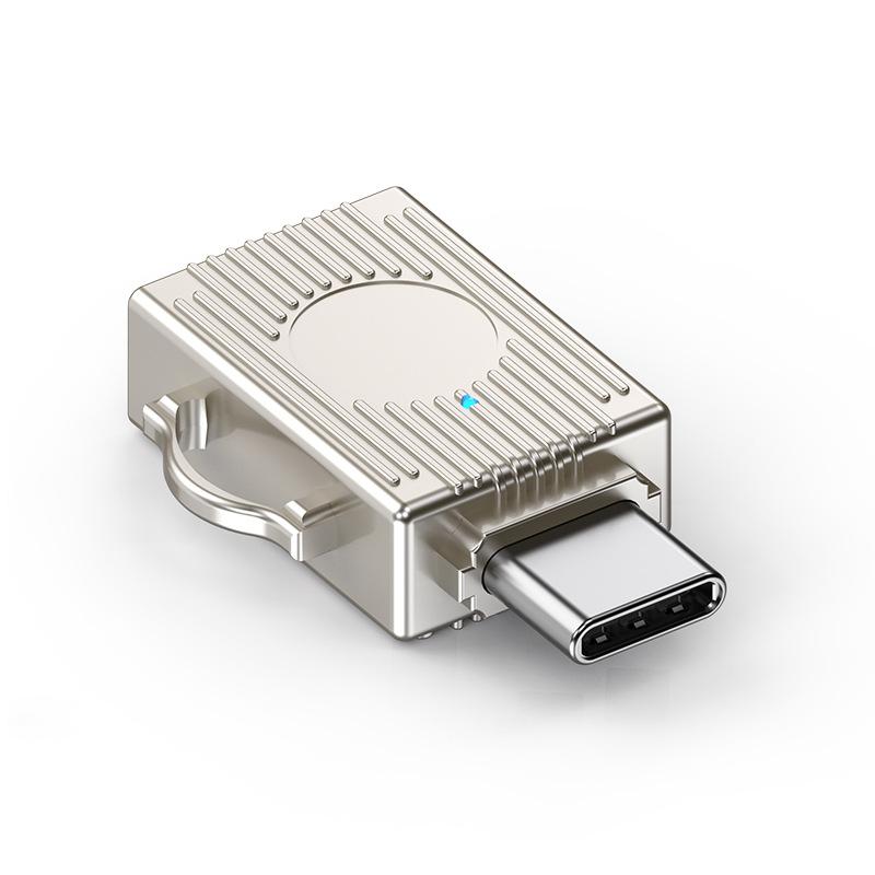 JS-103 USB to Type-C 3.0 Converter High Speed U Disk Zinc Alloy OTG Adapter for Laptop Computer