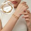 Stainless Steel Trendy Three Layers Small Round Beads Bracelet For Women Classic Simple Chain Bangle Jewelry