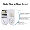 Pakke med 2 Digital Plug-in Timer Socket LCD-skjerm 10 programmerbare bytteprogrammer 24 timer og 7