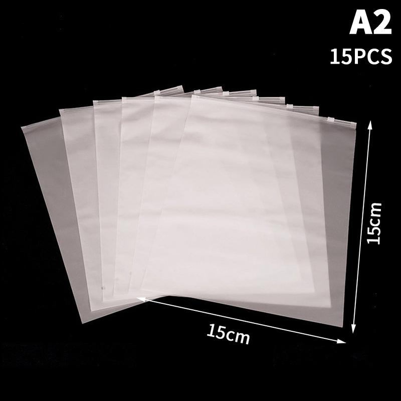 10/15Pcs Reusable Zipper Bag PE Frosted Transparency Plastic Waterproof Travel Packing For Clothes Underwear Classified