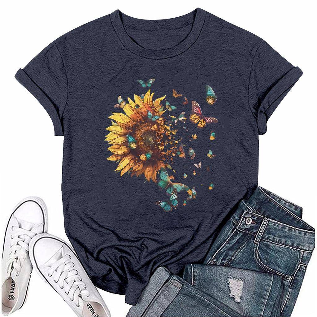 Unisex Casual Fashion Print Crewneck Loose T-shirt