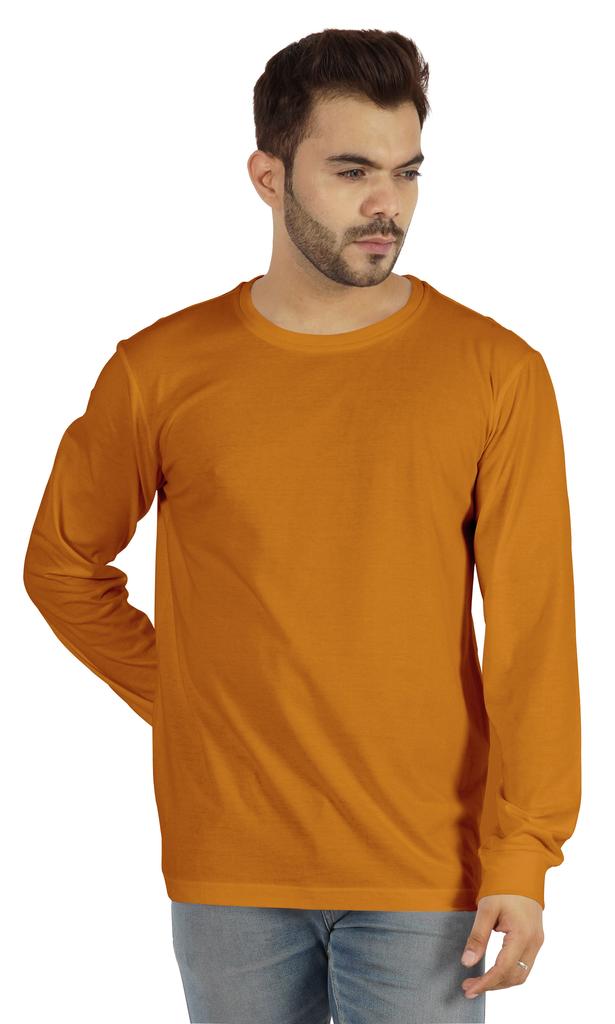 Inkmeso Men  S Cotton Long Sleeve T-shirt Basic Crew Neck Shirt
