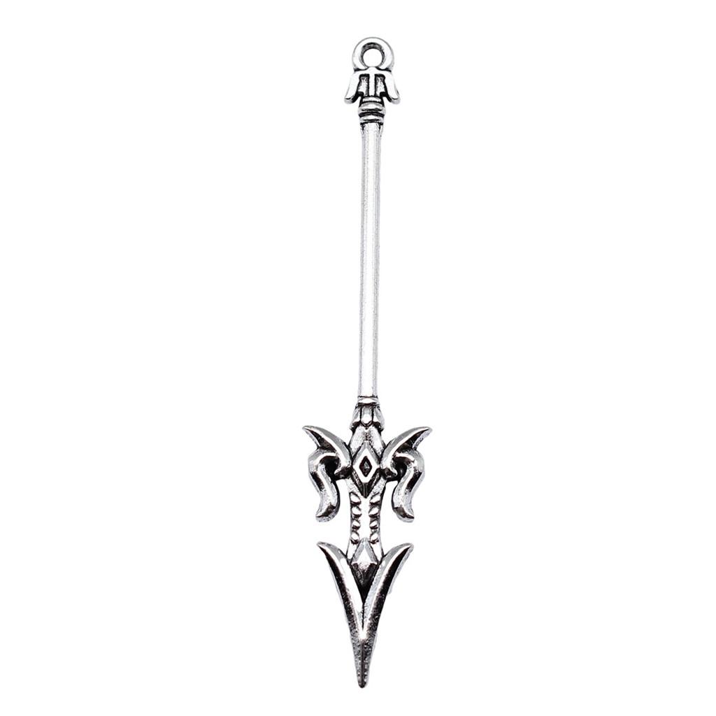 Anime Charms Multi Color Medieval Sword Pendants For Fantasy Warrior Themed Jewelry