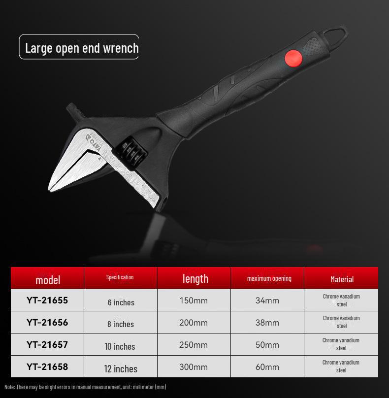 Yiertuo Adjustable 6-12 Inch Multi-Function Large Opening Wrench & Pipe Pliers