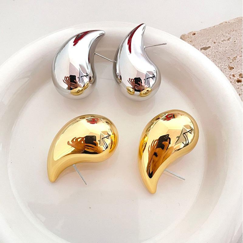 Water Drop Mirror Stud Earrigs for Women Classical Fashionable Teadrop Earrings Female European and American Style Eardrop Jewelry