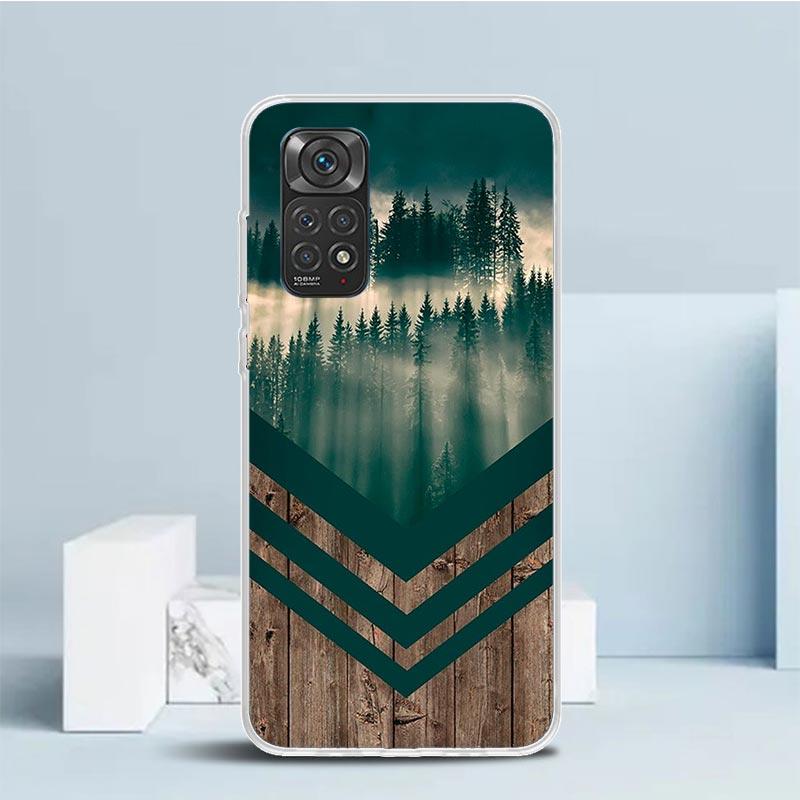 Forest Geometry Wood Nature Phone Case For Xiaomi Redmi Note 15 14 14S 13 12S 12 Pro Plus 11S 11 11T 11E 10S 10 + Soft TPU Back