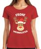 Merry Christmas Reindeer Santa Hat Cartoon Kids Funny Ladies TShirt