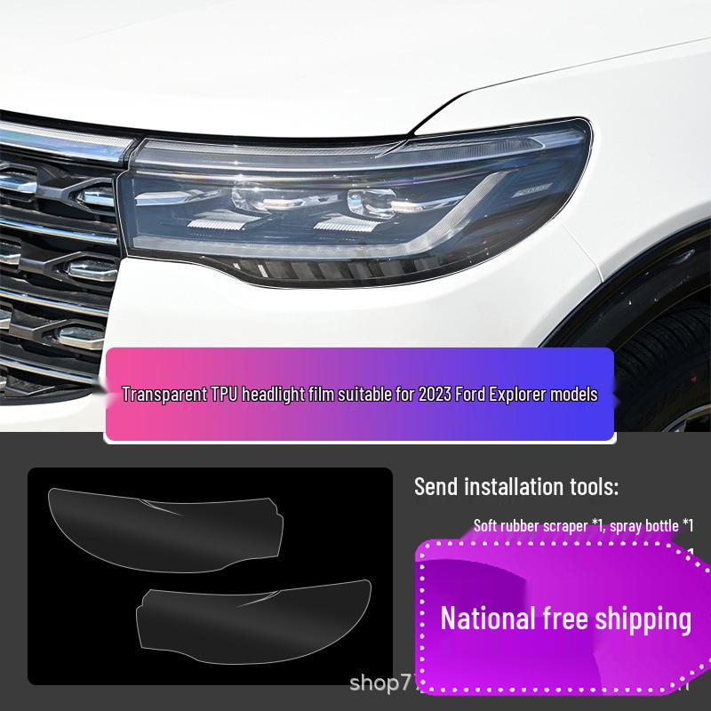 Ford Mondeo/Edge/Explorer Black Headlight & Clear Taillight Film - TPU