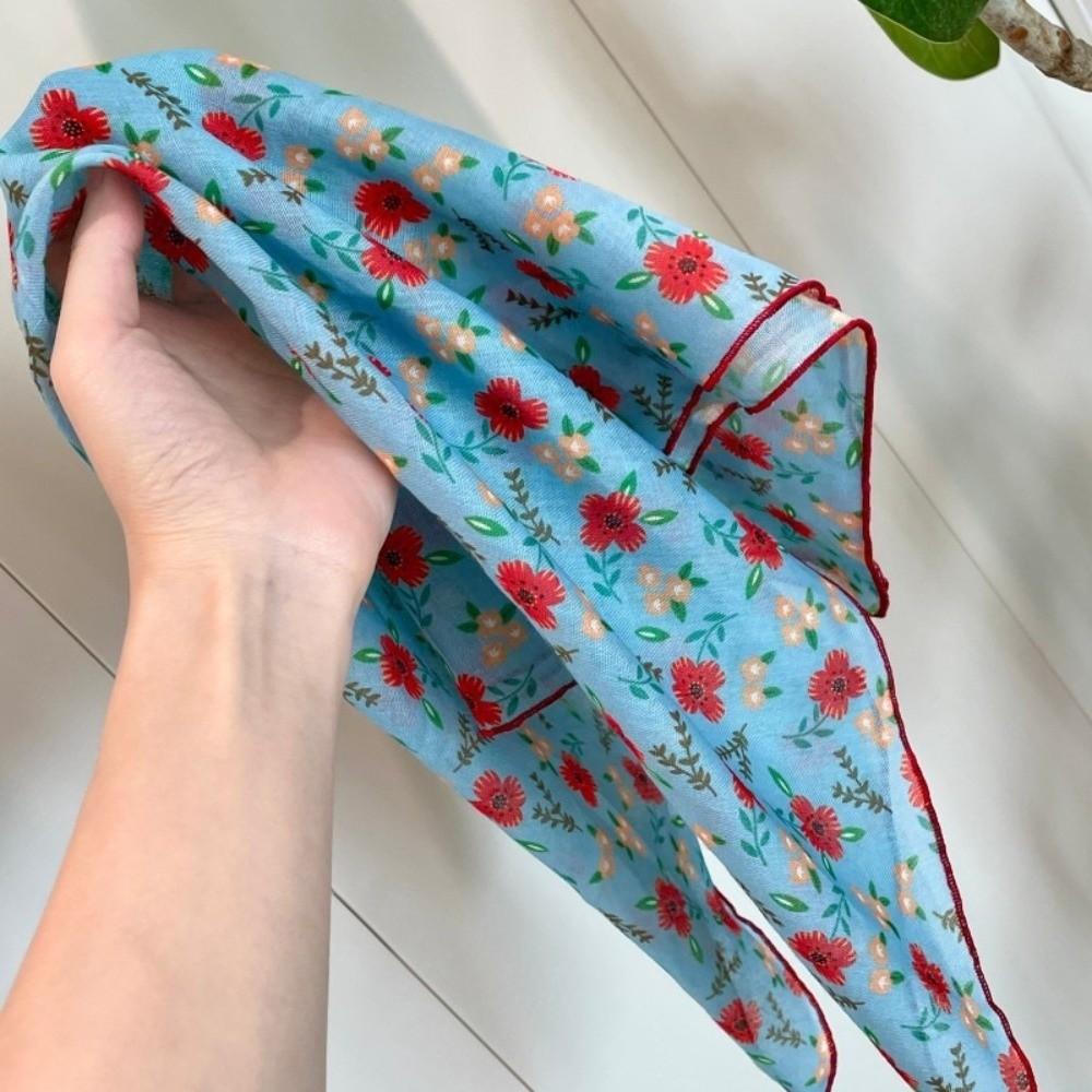 3pcs/set Colorful Floral Neck Scarf Thin Fabric Flower Square Headband Printed Headscarf  Holiday