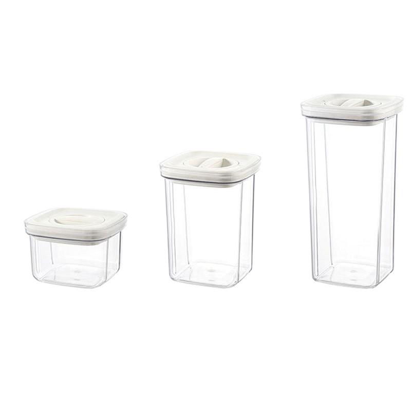 Airtight Rotating Sealed Storage Jar Food-Grade Plastic Transparent Kitchen & Refrigerator Food Saver Box 600ml