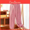 Fleecelined Sleep Warm Winter Pants Cozy Textured Casual Long Trousers For Women With Bow Detail