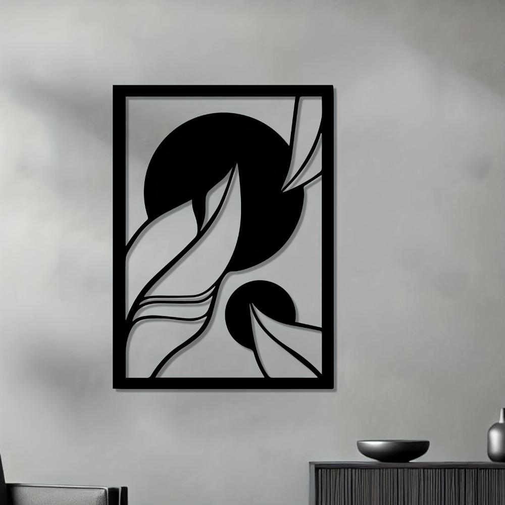 Modern Abstract Metal Wall Art Minimalist Iron Sculpture Weatherproof Indoor Outdoor Decor Two Sizes