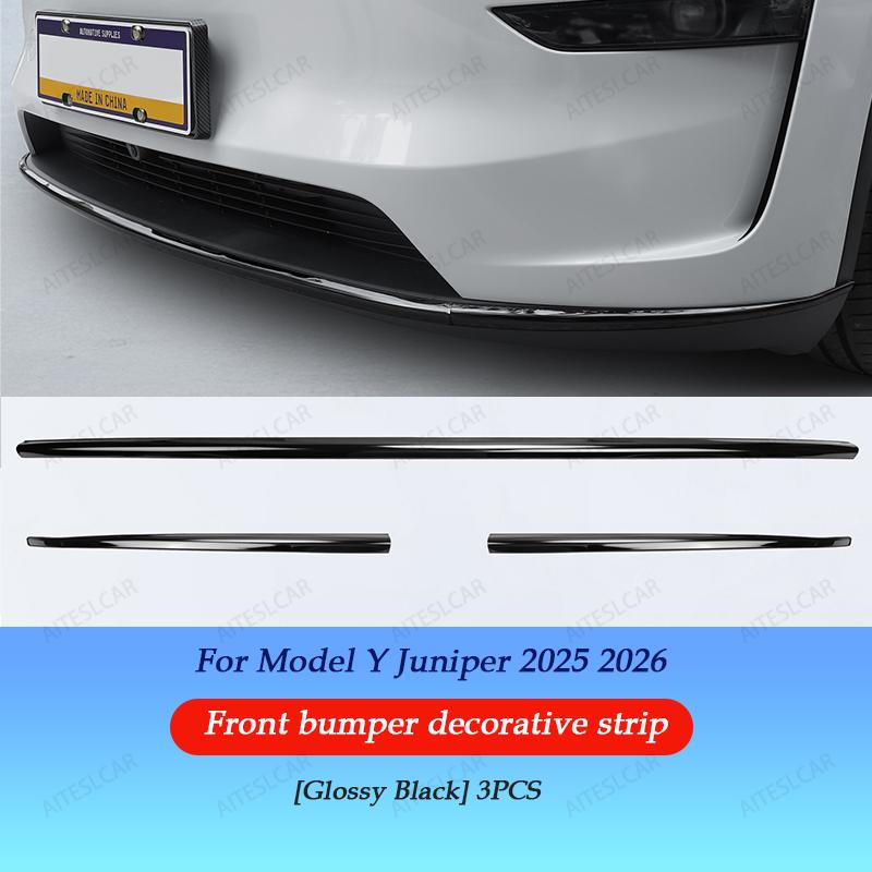 AITESLCAR For Tesla Model Y Lauch/Juniper 2025 2026 Bumper Rearview Mirror Anti-collision Strips Trim Anti-scratch Sticker Cover