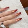 ins wind full zirconium pure hand-worn nail temperament medium and long high-end diamond ring nail art fake nail patch