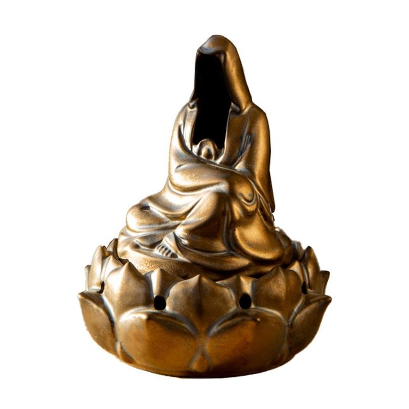 

Ventilated Ceramics Face less Buddh Incenses Holders Lotuses for Even Aromas Spread Enhancing Room Ambiances and Relaxation 1